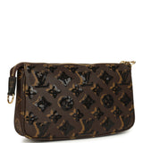Louis Vuitton Pochette Accessories Black and Brown Monogram Sequin Gold Hardware