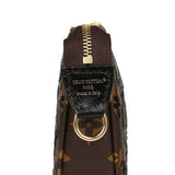 Louis Vuitton Pochette Accessories Black and Brown Monogram Sequin Gold Hardware