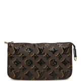 Louis Vuitton Pochette Accessories Black and Brown Monogram Sequin Gold Hardware