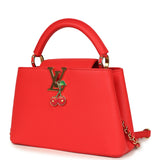 Louis Vuitton X Takashi Murakami Cherry Capucines BB Red Taurillon Leather Gold Hardware
