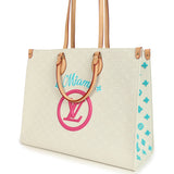 Louis Vuitton On The Go Miami GM Tote Light Beige Multi Jacquard Monogram Gold Hardware