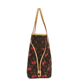 Louis Vuitton X Takashi Murakami Neverfull MM Cherry Brown Monogram Gold Hardware