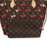 Louis Vuitton X Takashi Murakami Neverfull MM Cherry Brown Monogram Gold Hardware