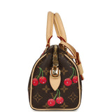 Louis Vuitton X Takashi Murakami Cerises Speedy Bandouliere 20 Bag Brown Cherry Monogram Gold Hardware - Thumbnail View 3