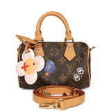 Louis Vuitton "Vivienne" Nano Speedy Bag Brown Monogram Snowy Pearl Gold Hardware