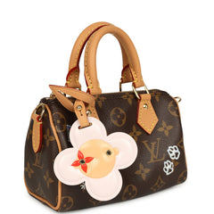 Louis Vuitton "Vivienne" Nano Speedy Bag Brown Monogram Snowy Pearl Gold Hardware
