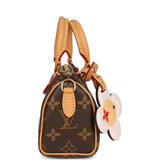 Louis Vuitton "Vivienne" Nano Speedy Bag Brown Monogram Snowy Pearl Gold Hardware