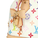 Louis Vuitton X Takashi Murakami Alma NM BB White Multicolored Monogram Gold Hardware