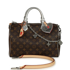 Louis Vuitton "57th Street NYC" Speedy 30 Bandouliere Brown and Silver Monogram Silver Hardware