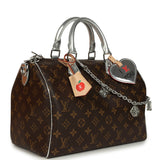 Louis Vuitton "57th Street NYC" Speedy 30 Bandouliere Brown and Silver Monogram Silver Hardware