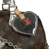 Louis Vuitton "57th Street NYC" Speedy 30 Bandouliere Brown and Silver Monogram Silver Hardware