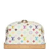 Louis Vuitton X Takashi Murakami Cosmetic Pouch GM White Multicolored Monogram Gold Hardware