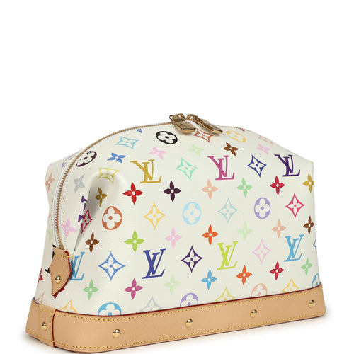 Louis Vuitton X Takashi Murakami Cosmetic Pouch GM White Multicolored Monogram Gold Hardware