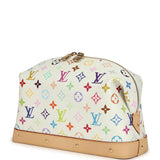 Louis Vuitton X Takashi Murakami Cosmetic Pouch GM White Multicolored Monogram Gold Hardware
