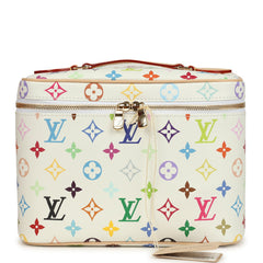 Louis Vuitton X Takashi Murakami Nice BB White Multicolor Monogram Gold Hardware