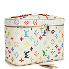 Louis Vuitton X Takashi Murakami Nice BB White Multicolor Monogram Gold Hardware