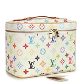 Louis Vuitton X Takashi Murakami Nice BB White Multicolor Monogram Gold Hardware