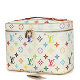 Louis Vuitton X Takashi Murakami Nice BB White Multicolor Monogram Gold Hardware