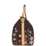 Louis Vuitton X Takashi Murakami "Garden" Keepall Bandouliere 45 Brown Multicolor Monogram Flowers Gold Hardware