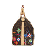 Louis Vuitton X Takashi Murakami "Garden" Keepall Bandouliere 45 Brown Multicolor Monogram Flowers Gold Hardware