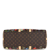 Louis Vuitton X Takashi Murakami "Garden" Keepall Bandouliere 45 Brown Multicolor Monogram Flowers Gold Hardware