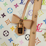 Louis Vuitton X Takashi Murakami Keepall Bandouliere 45 White Monogram Multicolored Gold Hardware