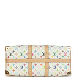 Louis Vuitton X Takashi Murakami Keepall Bandouliere 45 White Monogram Multicolored Gold Hardware