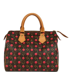 Vintage Louis Vuitton x Takashi Murkami Cheries Speedy 25 Brown and Red Monogram Cherry Gold Hardware