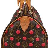 Vintage Louis Vuitton x Takashi Murkami Cheries Speedy 25 Brown and Red Monogram Cherry Gold Hardware