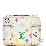 Louis Vuitton X Takashi Murakami Nice Nano White Multicolor Monogram Gold Hardware
