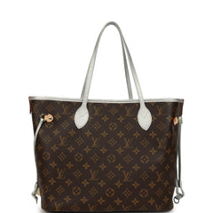 Louis Vuitton "57th Street NYC" Neverfull Inside Out MM Brown and Silver Monogram Silver Hardware