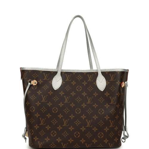 Louis Vuitton "57th Street NYC" Neverfull Inside Out MM Brown and Silver Monogram Silver Hardware