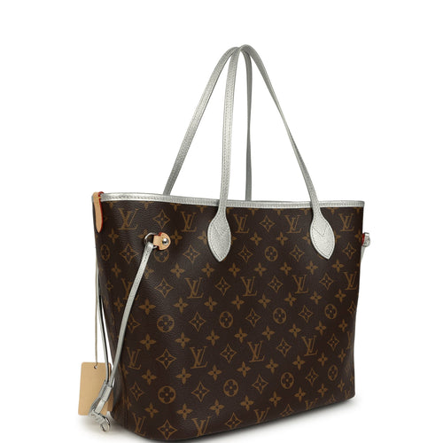 Louis Vuitton "57th Street NYC" Neverfull Inside Out MM Brown and Silver Monogram Silver Hardware