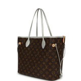 Louis Vuitton "57th Street NYC" Neverfull Inside Out MM Brown and Silver Monogram Silver Hardware