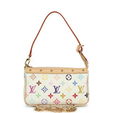 Louis Vuitton X Takashi Murakami Pochette Accessories White Multicolored Monogram Gold Hardware - Thumbnail View 1