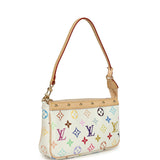 Louis Vuitton X Takashi Murakami Pochette Accessories White Multicolored Monogram Gold Hardware - Thumbnail View 2