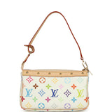 Louis Vuitton X Takashi Murakami Pochette Accessories White Multicolored Monogram Gold Hardware - Thumbnail View 4