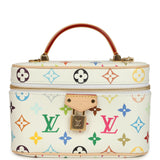 Louis Vuitton X Takashi Murakami Vanity Chain Pouch White Multicolor Monogram Gold Hardware