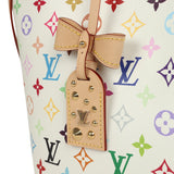 Louis Vuitton x Takashi Murakami Neverfull MM White Multicolored Monogram Gold Hardware