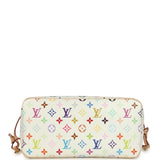 Louis Vuitton x Takashi Murakami Neverfull MM White Multicolored Monogram Gold Hardware