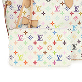 Louis Vuitton x Takashi Murakami Neverfull MM White Multicolored Monogram Gold Hardware