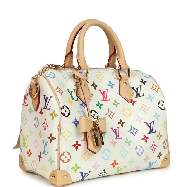 Louis Vuitton X Takashi Murakami Speedy 25 Bandouliere White