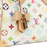 Louis Vuitton X Takashi Murakami Speedy 25 Bandouliere White Multicolored Monogram Gold Hardware