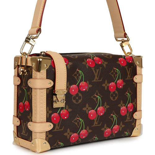 Louis Vuitton x Takashi Murakami Cheries Side Trunk MM Brown and Red Cherry Monogram Gold Hardware