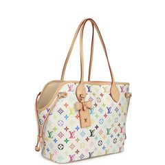 Louis Vuitton x Takashi Murakami Neverwoof MM White Multicolored Monogram Gold Hardware