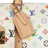 Louis Vuitton X Takashi Murakami Keepall Bandouliere 45 White Monogram Multicolored Gold Hardware - Thumbnail View 7