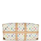 Louis Vuitton X Takashi Murakami Keepall Bandouliere 45 White Monogram Multicolored Gold Hardware - Thumbnail View 6
