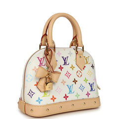 Louis Vuitton X Takashi Murakami Alma NM BB White Multicolored Monogram Gold Hardware