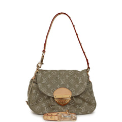 Louis Vuitton Sunset Bag Khaki Denim Monogram Gold Hardware