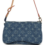 Louis Vuitton Cargo Pochette Accessories Blue Denim Monogram Gold Hardware - Thumbnail View 4